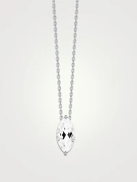 Amalfi 14K White Gold Simple Marquis White Topaz Drop Necklace