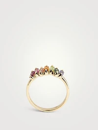 Amalfi 14K Gold Rainbow Half Band Ring