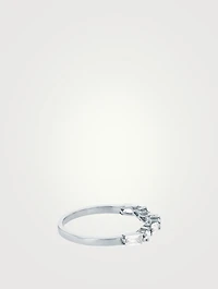 Amalfi 14K White Gold Fireworks Thin Half Band Ring With Topaz And Diamonds