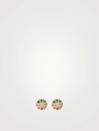 18K Gold Stella Earrings With Multicolour Stones