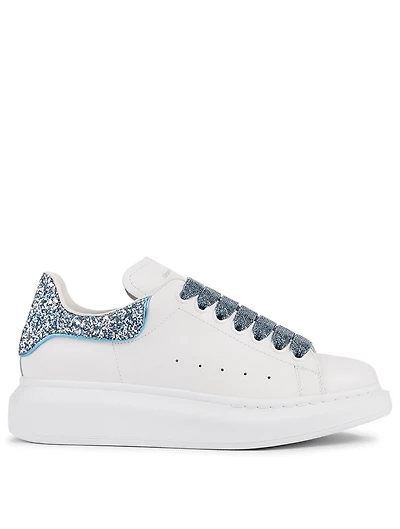 Oversized Leather Sneakers With Glitter