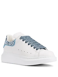 Oversized Leather Sneakers With Glitter