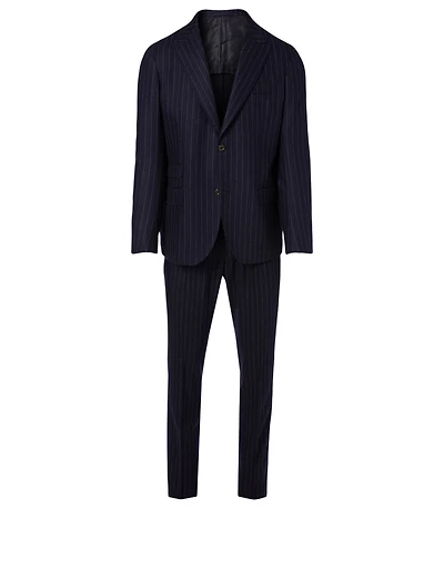 Wool And Cashmere Two-Piece Suit Pinstripe Print
