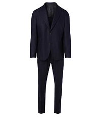Wool And Cashmere Two-Piece Suit Pinstripe Print
