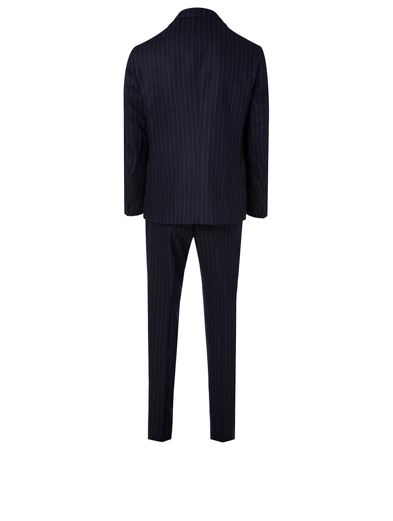 Wool And Cashmere Two-Piece Suit Pinstripe Print