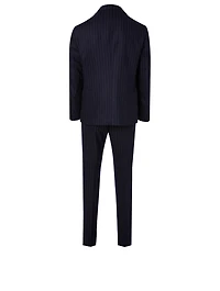 Wool And Cashmere Two-Piece Suit Pinstripe Print
