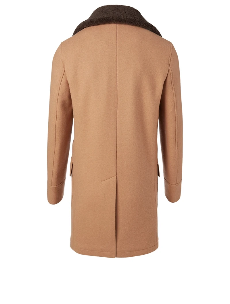Wool And Cashmere Coat With Shearling Collar