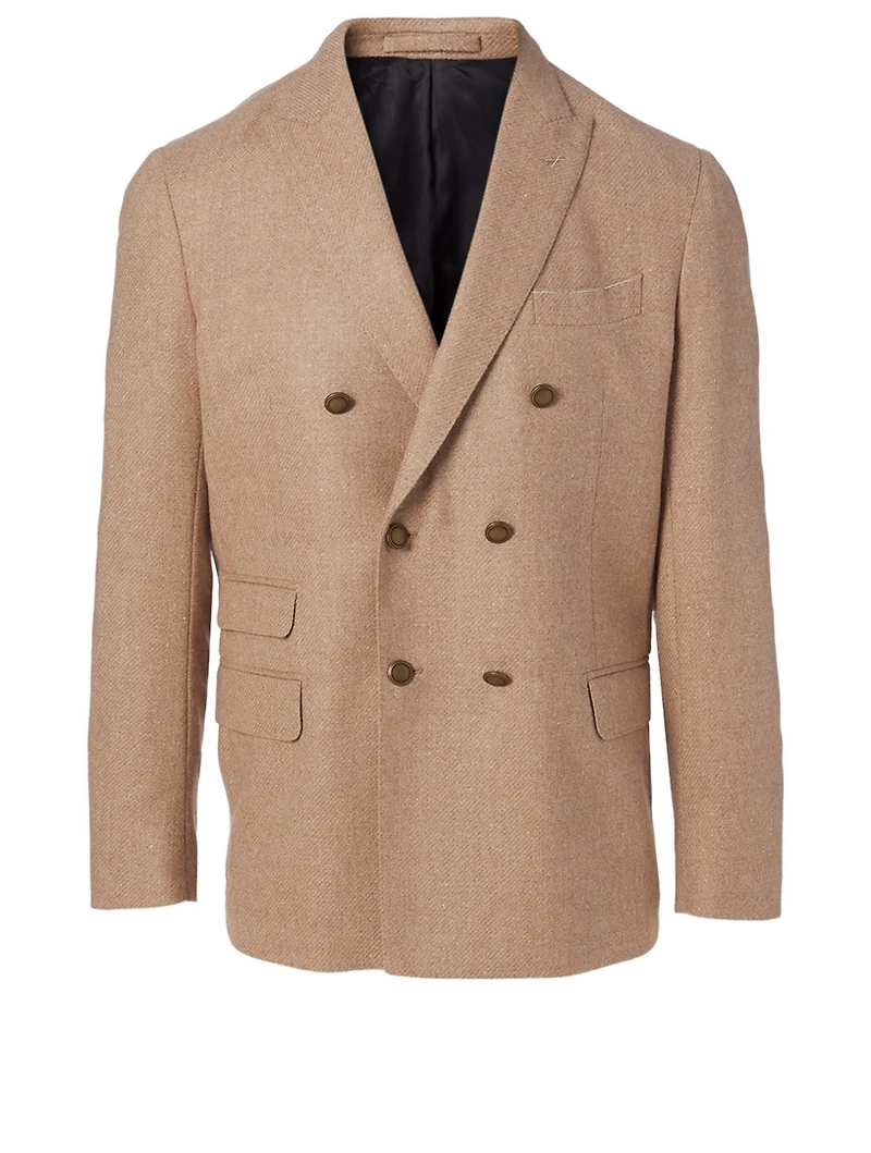 Wool And Silk Double-Breasted Blazer