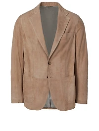 Suede Long-Sleeve Blazer