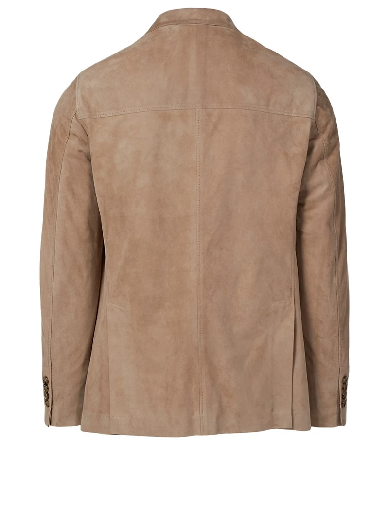 Suede Long-Sleeve Blazer