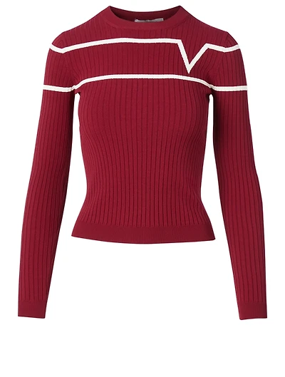 Long-Sleeve Top With V-Inlay