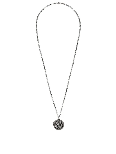 Double G Silver Pendant Necklace