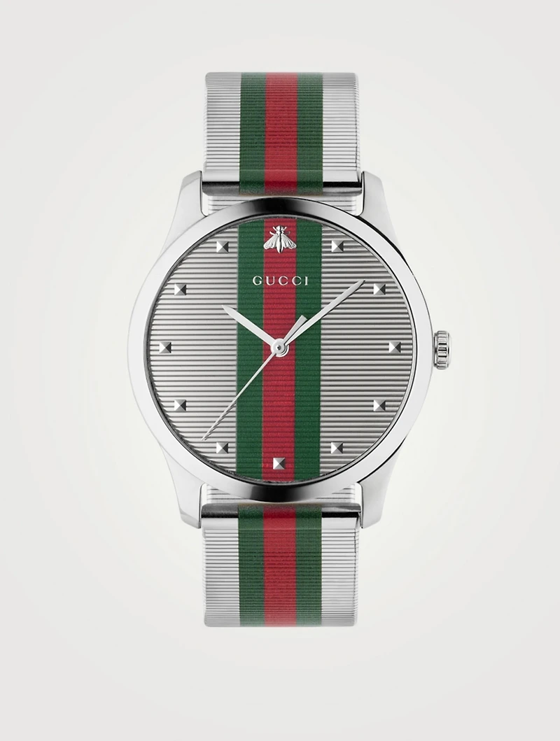 G-Timeless Steel Web Bracelet Watch