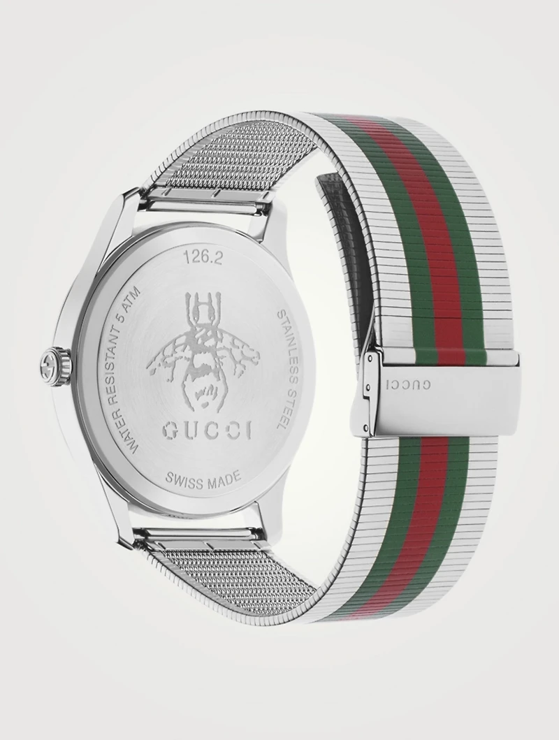 G-Timeless Steel Web Bracelet Watch