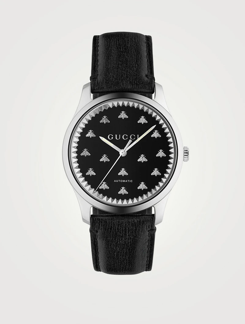 G-Timeless Leather Strap Watch