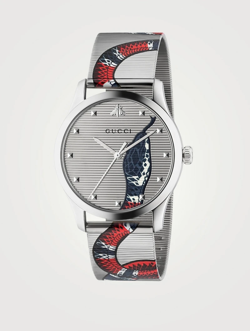 G-Timeless Steel Snake Bracelet Watch