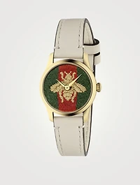 G-Timeless Leather Strap Watch