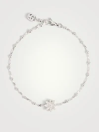 18K White Gold Flower Bracelet With Diamonds