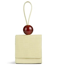 Ball Croc-Embossed Leather Bag