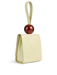 Ball Croc-Embossed Leather Bag