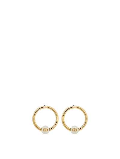 VLOGO Hoop Earrings With Faux Pearls