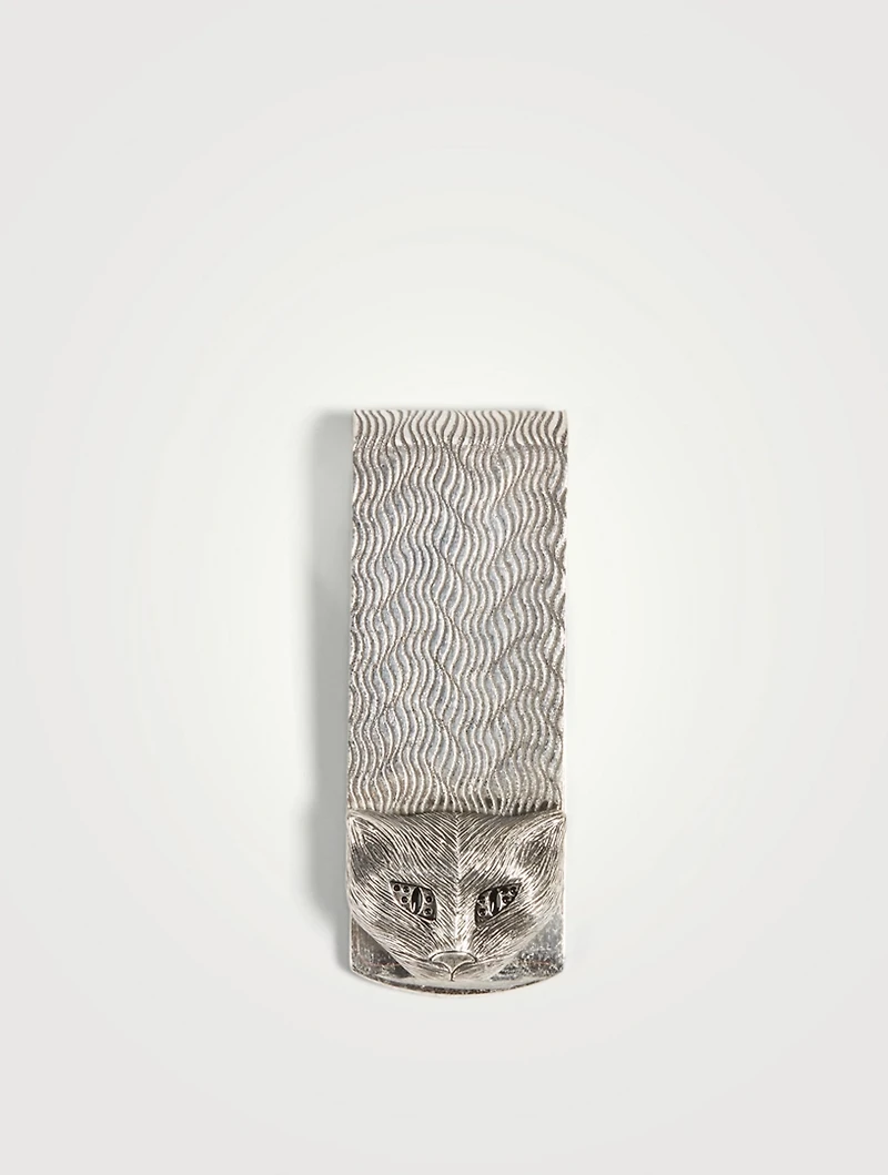 Gucci Garden Silver Cat Money Clip