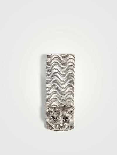 Gucci Garden Silver Cat Money Clip