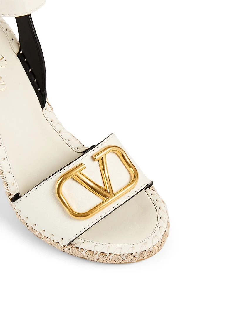 VLOGO Leather Espadrille Wedge Sandals