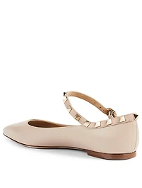 Rockstud Leather Mary Jane Ballet Flats