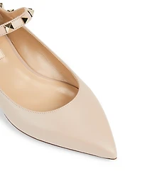 Rockstud Leather Mary Jane Ballet Flats