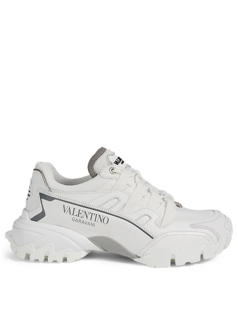 Climber Fabric And Leather Sneakers