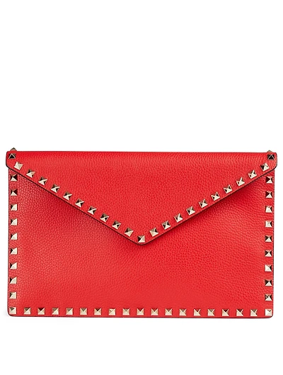 Large Rockstud Leather Pouch