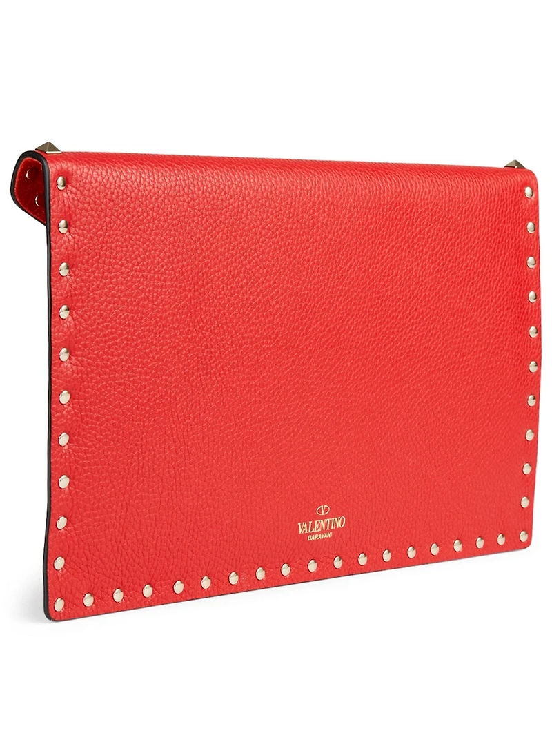 Large Rockstud Leather Pouch