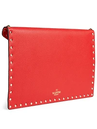 Large Rockstud Leather Pouch