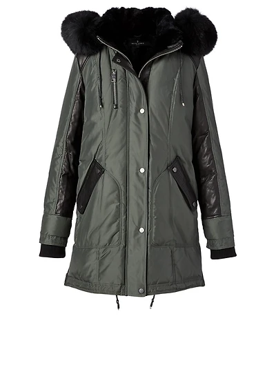 Chelsea Shearling Down Parka With Fur Hood