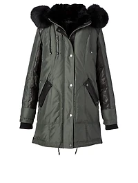 Chelsea Shearling Down Parka With Fur Hood