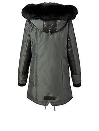 Chelsea Shearling Down Parka With Fur Hood
