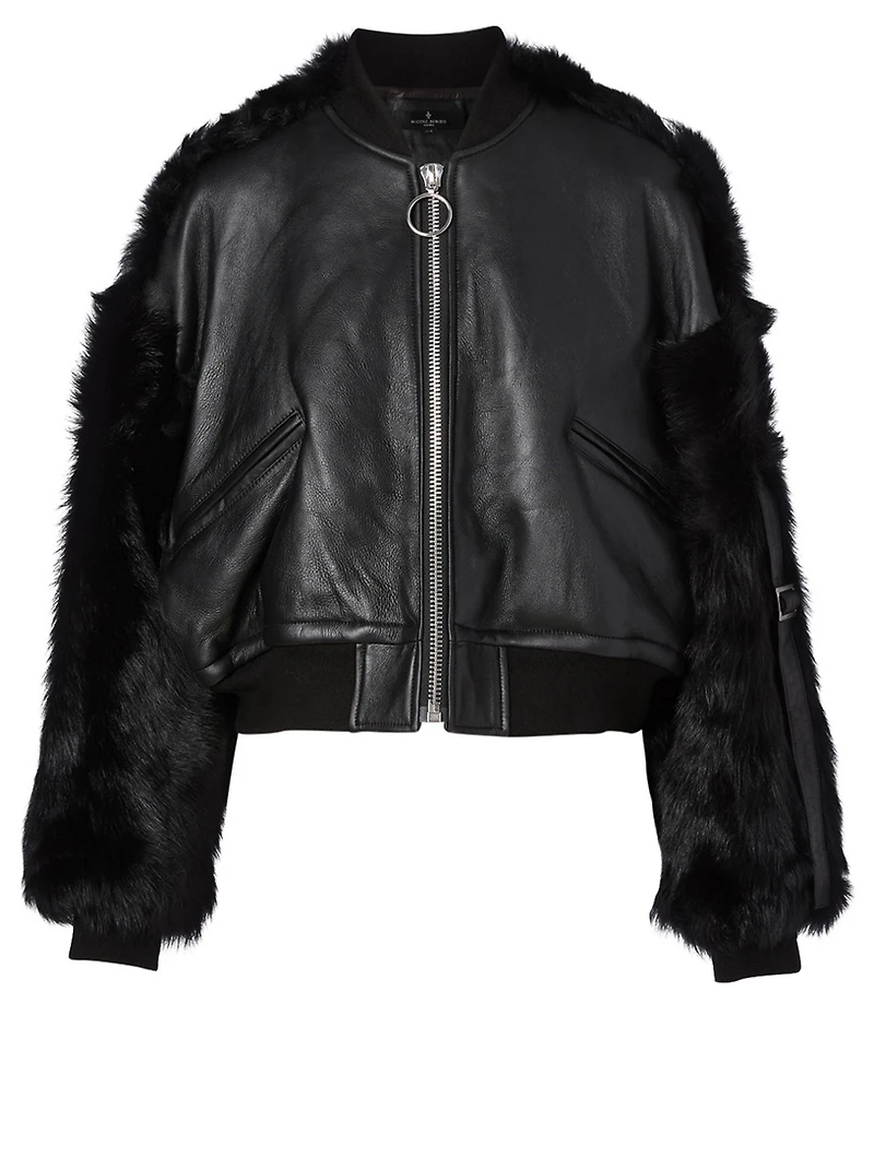Yorkville Shearling Leather Bomber Jacket