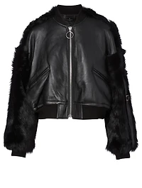 Yorkville Shearling Leather Bomber Jacket