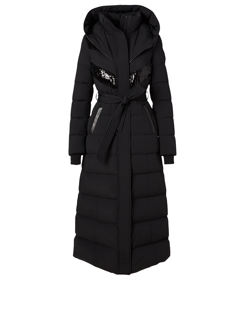 Adina Down Long Coat With Sequins