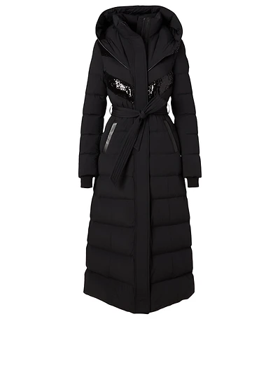 Adina Down Long Coat With Sequins