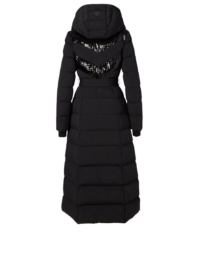 Adina Down Long Coat With Sequins