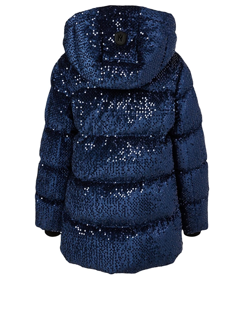 Emerie Velvet Down Coat With Sequins