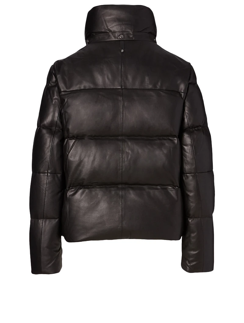 Tory Leather Down Jacket With Hood