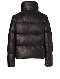 Tory Leather Down Jacket With Hood