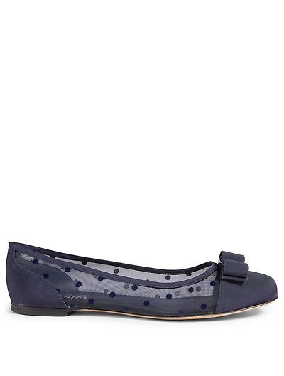 Varina Dots Pois Silk Tulle Ballet Flats