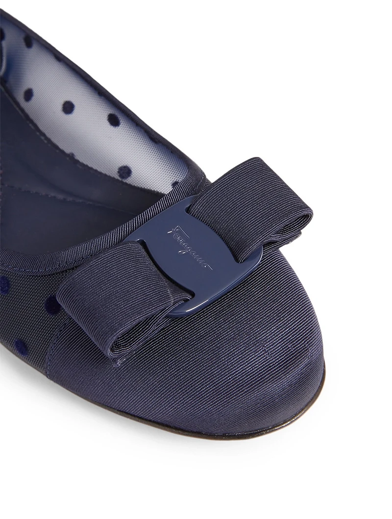 Varina Dots Pois Silk Tulle Ballet Flats