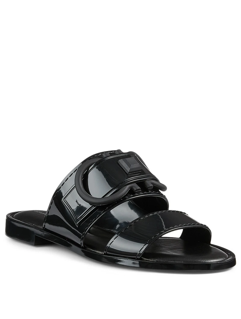 Taryn PVC Slide Sandals With Gancini