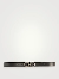 Adjustable Reversible Leather Gancini Belt