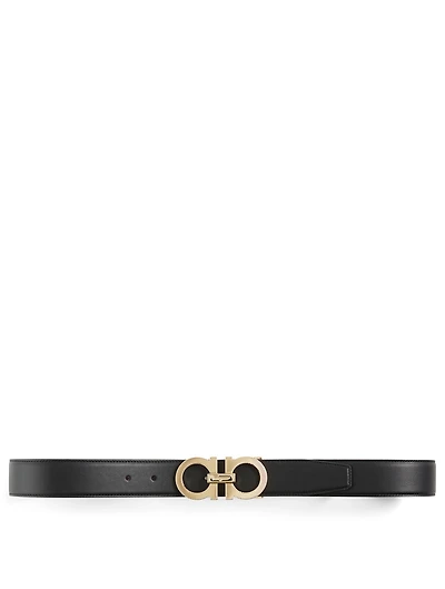 Adjustable Leather Gancini Belt